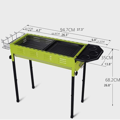 Camping Barbecue Grill Charcoal Barbecues with Storage Basket Barbecue Grill Portable BBQ Grill Non-Stick Surface Charcoal Grill Barbecue Charcoal Grill