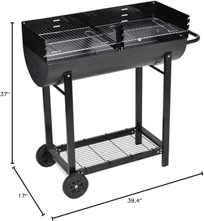 BBQ BarelHalf,BBQ Grill Charcoal Barbecue Camping Stove for Outdoor Cooking Heavy Duty,for Tailgating Patio Backyard Camping,