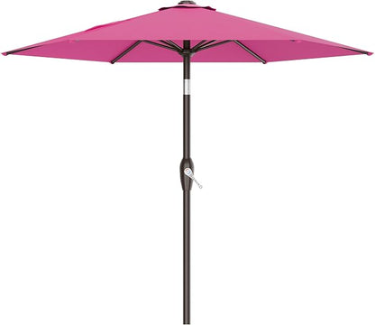 AreShark 7.5FT Patio Umbrella Table Market Umbrella w/Tilt and Crank, Heavy-Duty Outdoor Umbrellas for Pool, Deck, Garden and Backyard, Rose Pink