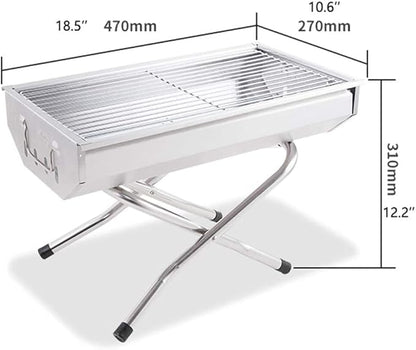 Bbq Grill Charcoal Grill Charcoal Stove Charcoal Grill Barbecue Grill Portable Stainless Steel Folding BBQ Grill For Outdoor Picnic Camping Travel Barbecue Grill Charcoal Griddle