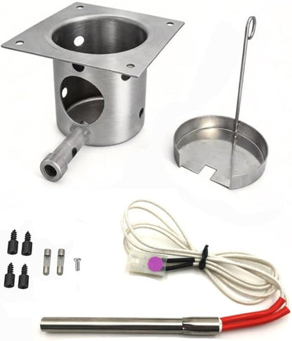 Firsgrill Replacements for Pit Boss Treager Pellets Grill/Smoker Parts (2, Ignited Rod & Firebox) (Silver）