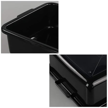 Teyyvn 13 L Plastic Bus Box, Commercial Wash Basin Tote Box, 4-Pack, Black