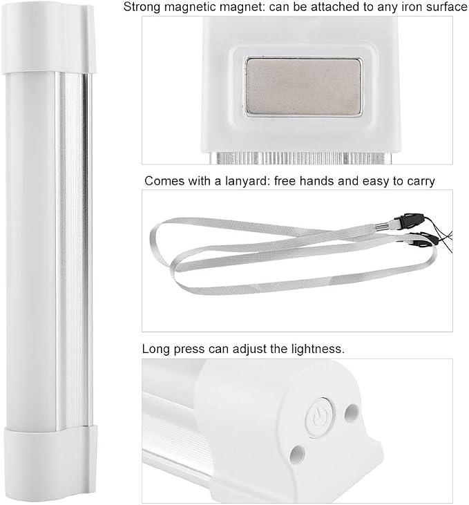 Portable LED Re Cam, E Lamp with ase, Brightness, IP65 oor Hiking, BBQ, Indoor ing, Includes Lanyard and USB Cable