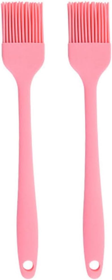 Silicone Oil brush, for BBQ Kitchen Cooking Baking and Grilling (2 PCS,pink)