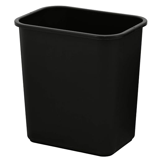 United Solutions 7.7 Gallon Trash Wastebasket, 12 Pack, Black, Under Desk | Slim 30.8-quart bins fit small spaces in offices, kitchens, dorms, and homes with an easy-to-clean design