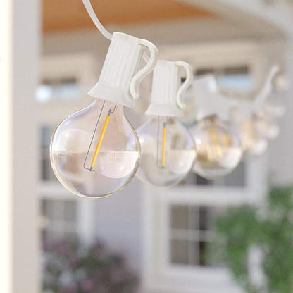 GOOTHY 50Ft LED Outdoor String Lights with 22 G40 LED Shatterproof Globe Bulbs(2 Spare), Connectable Hanging Outdoor Patio Lights for Backyard Garden Porch Party Decorations, White