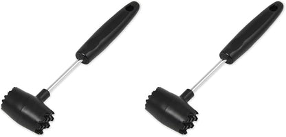 Chef Craft Select Meat Tenderizer, 9.5 inch, Stainless Steel/Black (Pack of 2)