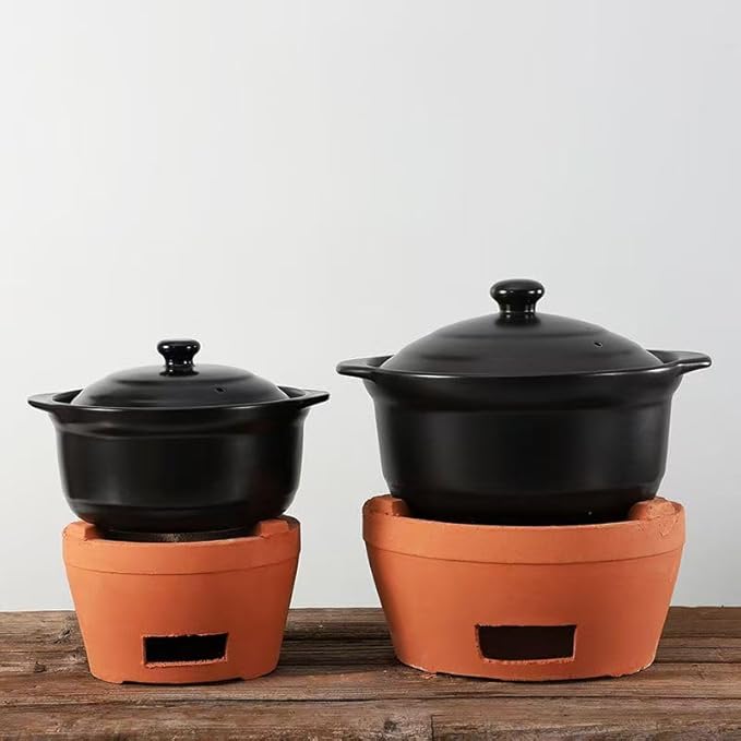 Chaozhou Rare Red Clay Charcoal Stove Tea Set - Kung Fu Tea Stove - Ancient Craft Outdoor Heating Barbecue - Extra Large Pottery Oven (Red Clay XX-Large 28CM)