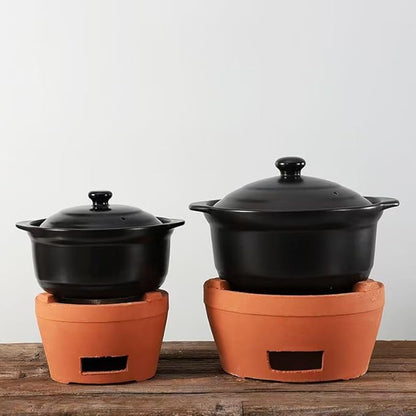 Chaozhou Rare Red Clay Charcoal Stove Tea Set - Kung Fu Tea Stove - Ancient Craft Outdoor Heating Barbecue - Extra Large Pottery Oven (Red Clay XX-Large 28CM)