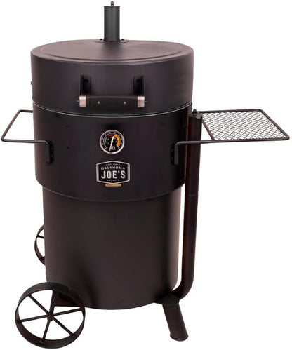 Oklahoma Joe's Bronco Pro 21.5 in. Heavy Duty Charcoal Drum Smoker and Grill with 366 sq. in. Cooking Area in Black