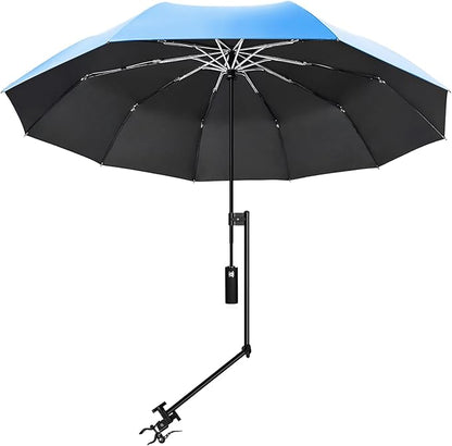 XLINGZA UPF 50+ Beach Umbrella with Adjustable Universal Clamp
