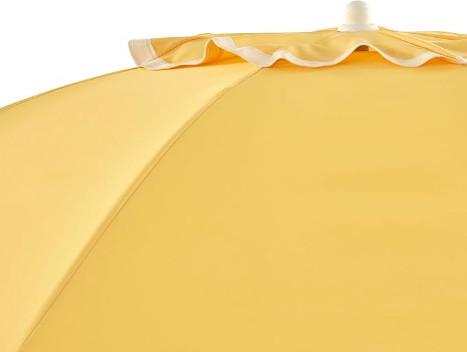 6FT Patio Beach Umbrella, UPF 50+ Sun Shade, Adjustable Tilt | Portable & Vented Outdoor Umbrella for Sand, Backyard & Garden, Harbour Mimosa (Yellow & Ivory)