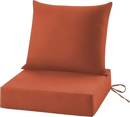 Patio Cushions for Outdoor Furniture, 24x24 Outdoor Couch Cushions, Waterproof & Fade-Resistant Patio Chair Cushions with Removable Cover, Replacement Outdoor Deep Seat Cushion, Spice (Set of 1)