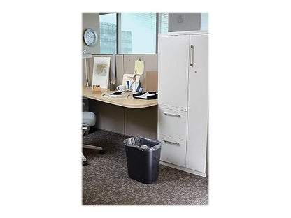 Rubbermaid Commercial Products Resin Wastebasket/Trash Can, 7-Gallon/28-Quart, Black, Plastic, for Bedroom/Bathroom/Office, Fits Under Desk/Sink/Cabinet
