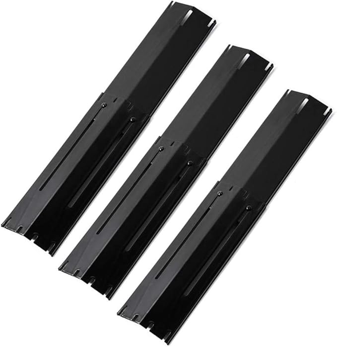 Universal Adjustable Grill Heat Plate Replacement for Gas Grill, Porcelain Steel Heat Plate Shield, Flavorizer Bar, Extends from 11.75" Up to 21" L (Pack of 3)