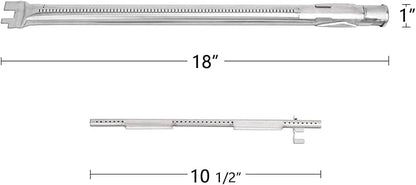 Hongso 69785 Burner Tubes Kit, 15.3" Flavorizer Bars 7635 67045, Replacement Parts for Weber Spirit 2 Burner 200 Series I & II E210 S210 E215 E220 S220, Weber II GS4 Gas Grills (with Up Front Controls