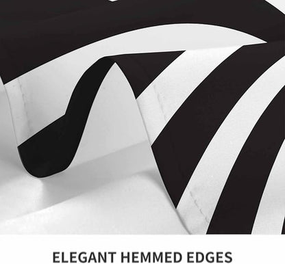 TKS MITLAN Tablecloth Black White Table Cloth Rectangle Table 60 x 84 Inch Funny Swirl Stripes Modern Kitchen Decorations for Home Dinner Party