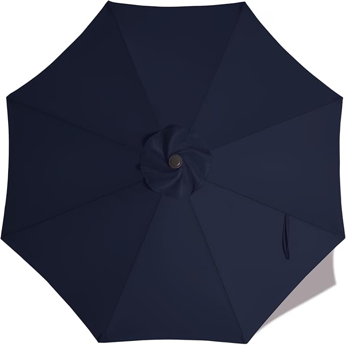 ABCCANOPY 10ft Outdoor Umbrella Replacement Top Suit 8 Ribs (Navy Blue) | 1 Year No Fading,Blocks 95% Harmful Rays,Double-Stitch Seams, Easy Install & Storage,Canopy Only,Ideal for Patio, Garden