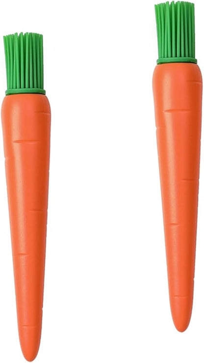 2 Pcs Silicone Oil Brush Creative Carrot Shape Silicone Baking Brush for Cooking, Kitchen Tool