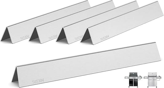 QuliMetal SUS304 24.5 Inch Flavorizer Bars for Weber Genesis 300 Series Grills with Side Controls Knobs, Genesis E310 E320 S310 S320 EP310 EP320, 304 Stainless Steel Heat Plates for Weber 7539 7540