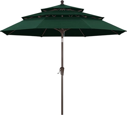 ABCCANOPY 5-Year 10-Year No Fading 9FT 3 Tiers Patio Umbrella, Outdoor Table Umbrella with 8 Sturdy Ribs for Deck, Backyard, Garden, Yard