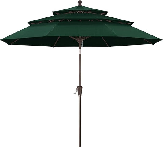 ABCCANOPY 5-Year 10-Year No Fading 9FT 3 Tiers Patio Umbrella, Outdoor Table Umbrella with 8 Sturdy Ribs for Deck, Backyard, Garden, Yard