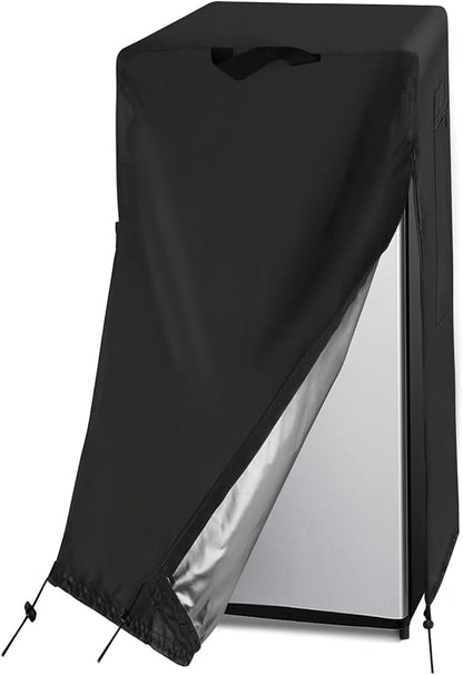 33W Large Refrigerator Cover for Most 18-20 Cu Ft Outdoor Upright Fridge | 33x33x67,Waterproof Dustproof Heavy Duty Oxford Fabric,for Large 18-20 Cubic Feet French Door Fridge/ Full Size Freezer