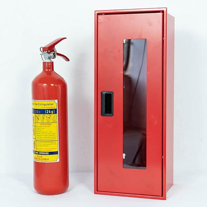 Fire Extinguisher Box up to 8 LBS Medium Size 19 inch Height | Fire Extinguisher Storage | Wall Mounted Cabinet for Extinguishers | Emergency Extinguisher Outdoor Cabinet | Fire Rescue Case | Aluminum