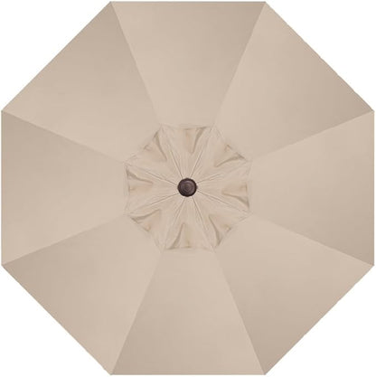 Treasure Garden 9ft Patio Umbrella - Outdoor Furniture Market Umbrella – Deluxe Auto-Tilt – Bronze Aluminum Frame (Sunbrella, Antique Beige)