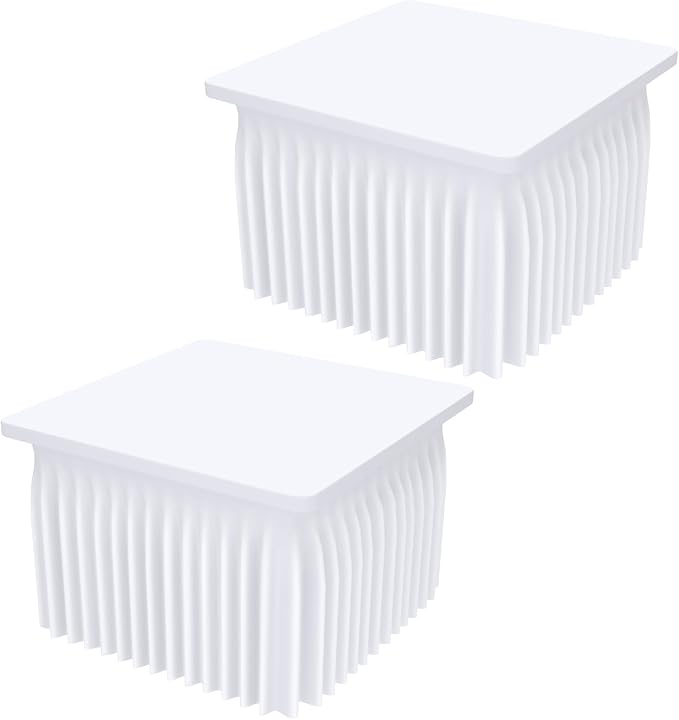 Smiry 2 Pack Spandex Elastic Fitted Table Cloth Skirt for 3FT Table | Stretch Washable Table Cloth, Banquet Table Cover for Wedding, Party, Indoor & Trade Shows, (White, 36Lx36Wx30H)