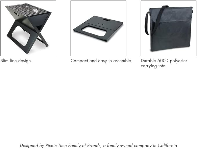 PICNIC TIME NCAA Colorado Buffaloes X-Grill Portable Grill - Camping Grill - Small Charcoal Grill for Tailgating