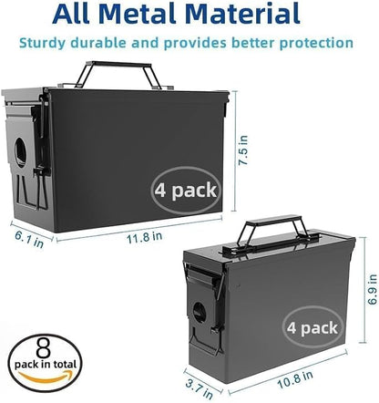 PATRON 30 & 50 Cal Ammo Can Metal Ammo Box Storage Crate Case for Shotgun Bullet Rifle Ammunition Waterproof (Black or Green)