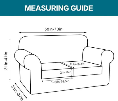 Turquoize 3 Piece Sofa Covers for 2 Cushion Couch Sofa Slipcover Soft Couch Cover for Dogs-Washable Sofa Furniture Covers with 2 Individual Cushion Covers, Jacquard Fabric (Loveseat, Loden Frost)