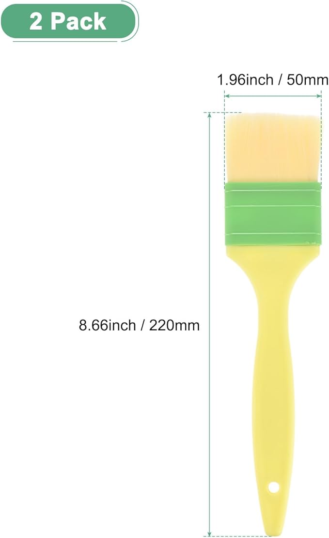 M METERXITY 2-Pack Pastry Brush, Soft Basting Baking BBQ Oil Brush for Cooking/Barbecue/Kitchen [2"]