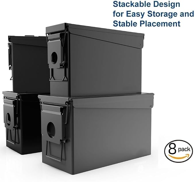PATRON 30 & 50 Cal Ammo Can Metal Ammo Box Storage Crate Case for Shotgun Bullet Rifle Ammunition Waterproof (Black or Green)