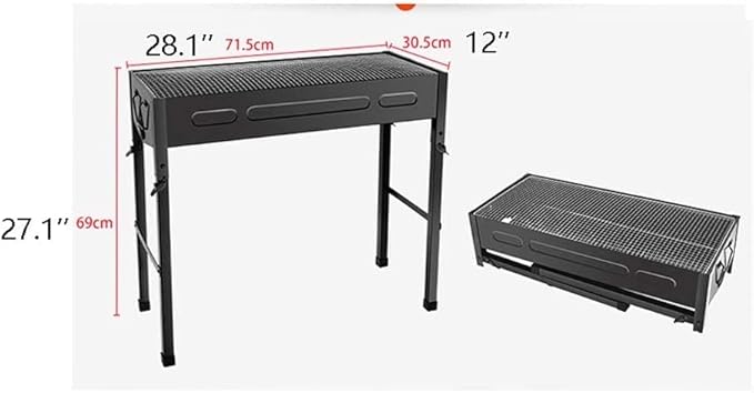 Camping Barbecue Grill Folding Barbecue Grill Stainless Steel BBQ Grill Outdoor Portable Charcoal Grill BBQ Camping Grill Travel Barbecue Charcoal Grill