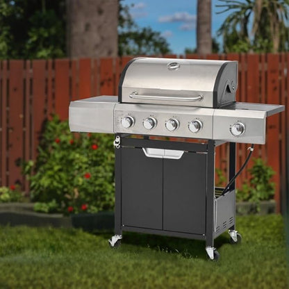 Endark Upgraded 51,000 BTU Gas Grill, 4 Burner BBQ Grill with Side Burner, Camping, Outdoor Cooking, Gatherings