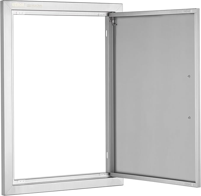 VEVOR BBQ Access Door 17W x 24H Inch, Vertical Single BBQ Door Stainless Steel, Outdoor Kitchen Doors for BBQ Island, Grill Station, Outdoor Cabinet