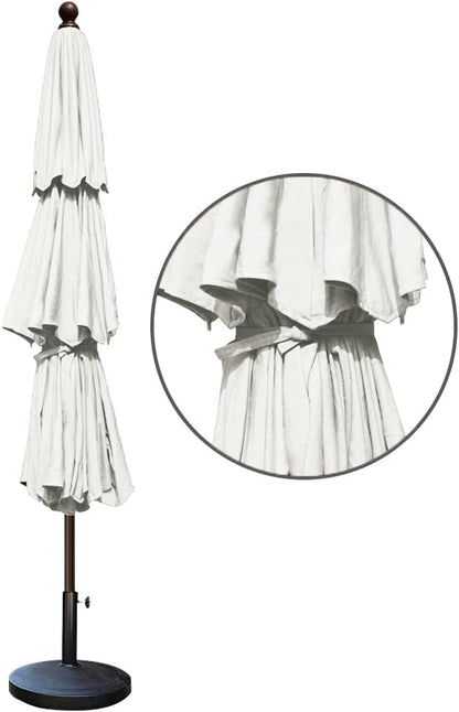EliteShade USA 10-Year-Non-Fading 9ft 3-Tier Market Patio Umbrella, Commercial Grade Outdoor Table Umbrella with Crank Open, Windproof & UPF 50+ UV Protection, Heavy Duty Ventilation for Garden, Deck, Pool, Backyard, Beach & Bistro, White