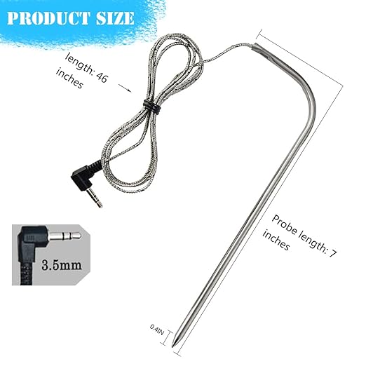 Replacement for Traeger Meat Probe,Compatible with Traeger Wood Pellet Grills and Smoker,Equipped with Stainless Steel Grill Holder kit 2 PCS