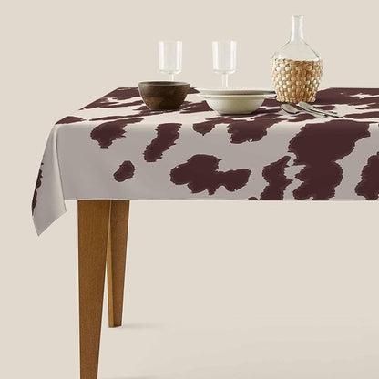 TKS MITLAN Cow or Horse Tablecloth 60x84 Inch Rectangular Brown Spots Animal Skin Cow Horse Print Oblong Table Cloth Kitchen Table Decorations for Home Dinner Party