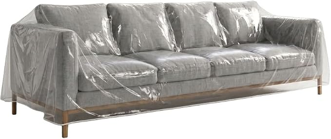 LAMINET Thick Crystal Clear Heavy-Duty Water Resistant Sofa/Couch Cover - Perfect for Protection Against CAT/Dog Clawing, Kids and Grandkids - Large Sofa - 42" BH x 18" FH x 108”W x 40”D