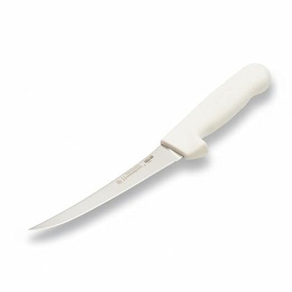 Dexter Russell 1483 Boning Knife, 6" Flexible Curved High Carbon Stain-Free Steel Blade, Textured Non-Slip White Polypropylene Handle, Professional Butcher and Fillet Knife, Made in USA, NSF Certified