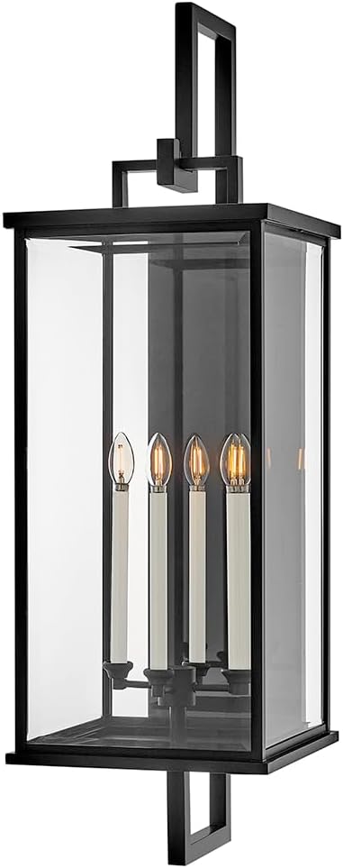 Hinkley Weymouth Grande Wall Mount Lantern, Black