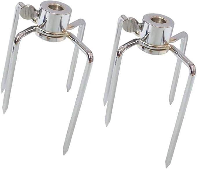 2 Pack Stainless Steel 304 Universal Grill Rotisserie Meat Forks Set - Fits 1/2-Inch and 3/8-Inch Hexagon & 3/8-Inch and 5/16-Inch Square & 1/2-Inch Round Spit Rods