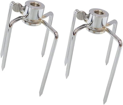 2 Pack Stainless Steel 304 Universal Grill Rotisserie Meat Forks Set - Fits 1/2-Inch and 3/8-Inch Hexagon & 3/8-Inch and 5/16-Inch Square & 1/2-Inch Round Spit Rods