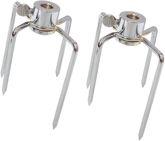 2 Pack Stainless Steel 304 Universal Grill Rotisserie Meat Forks Set - Fits 1/2-Inch and 3/8-Inch Hexagon & 3/8-Inch and 5/16-Inch Square & 1/2-Inch Round Spit Rods