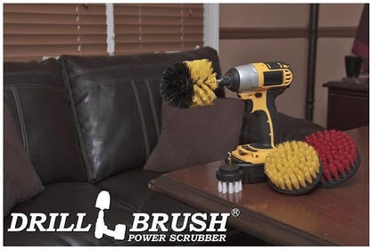 All-Purpose Household Cleaning Brushes for Drill, Auto Detailing Brushes | Drillbrush Drill Brush Attachment Set - Power Scrubber Brush for Tub, Tile, Shower, and Grout - Electric Grout Cleaner Kit