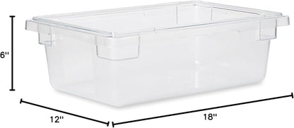 Rubbermaid Commercial Products Polycarbonate Food Storage Box/Tote, 3.5 Gallon, Clear, for Restaurant/Kitchen/Cafeteria (Pack of 6)