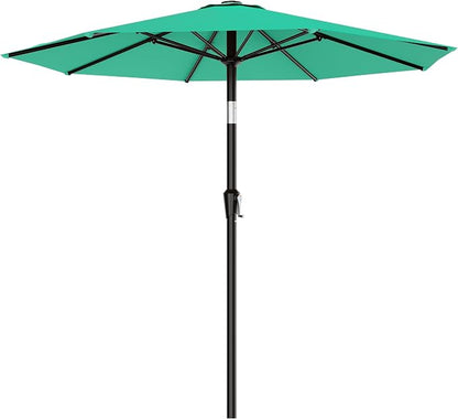 AreShark 9 FT Patio Umbrella for Outdoor, Outdoor Table Umbrella with Push Button Tilt and Crank, Outdoor Patio Umbrellas with 8 Sturdy Ribs for Market, Garden, Pool (Peacoke Blue)